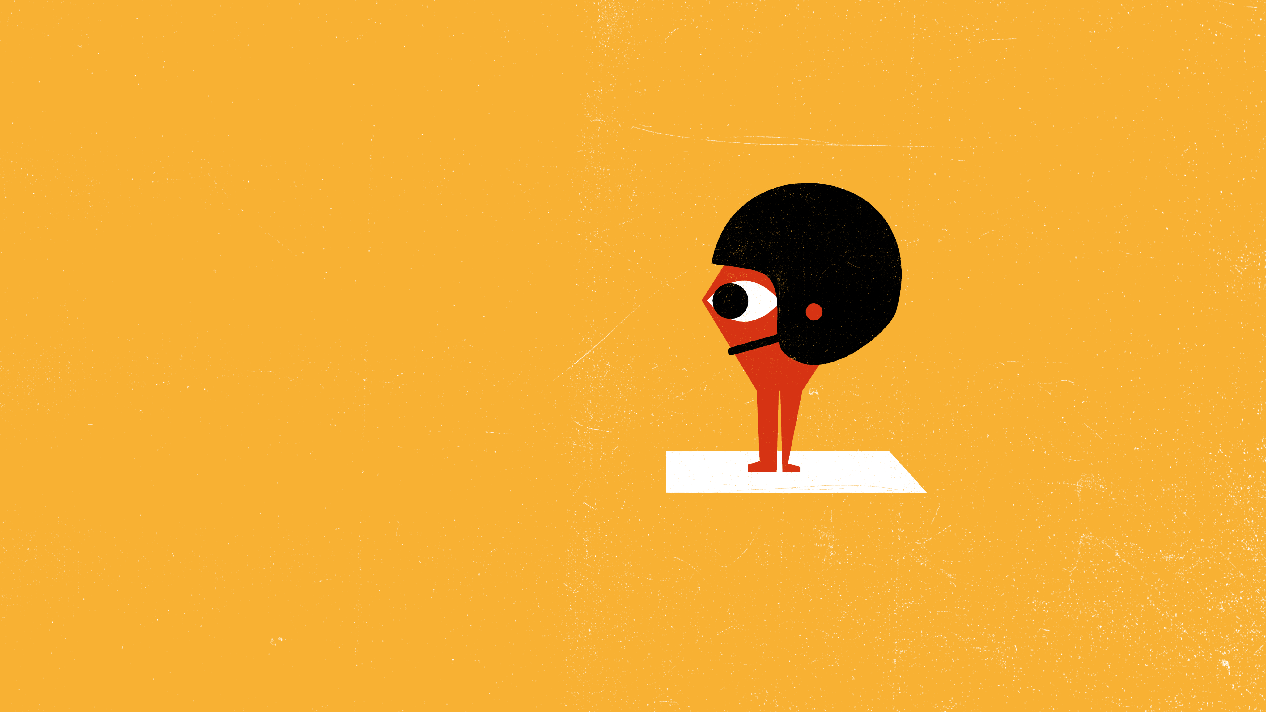 An illustration of the crash reporter portrayed as a tiny being with huge eyes and a helmet.