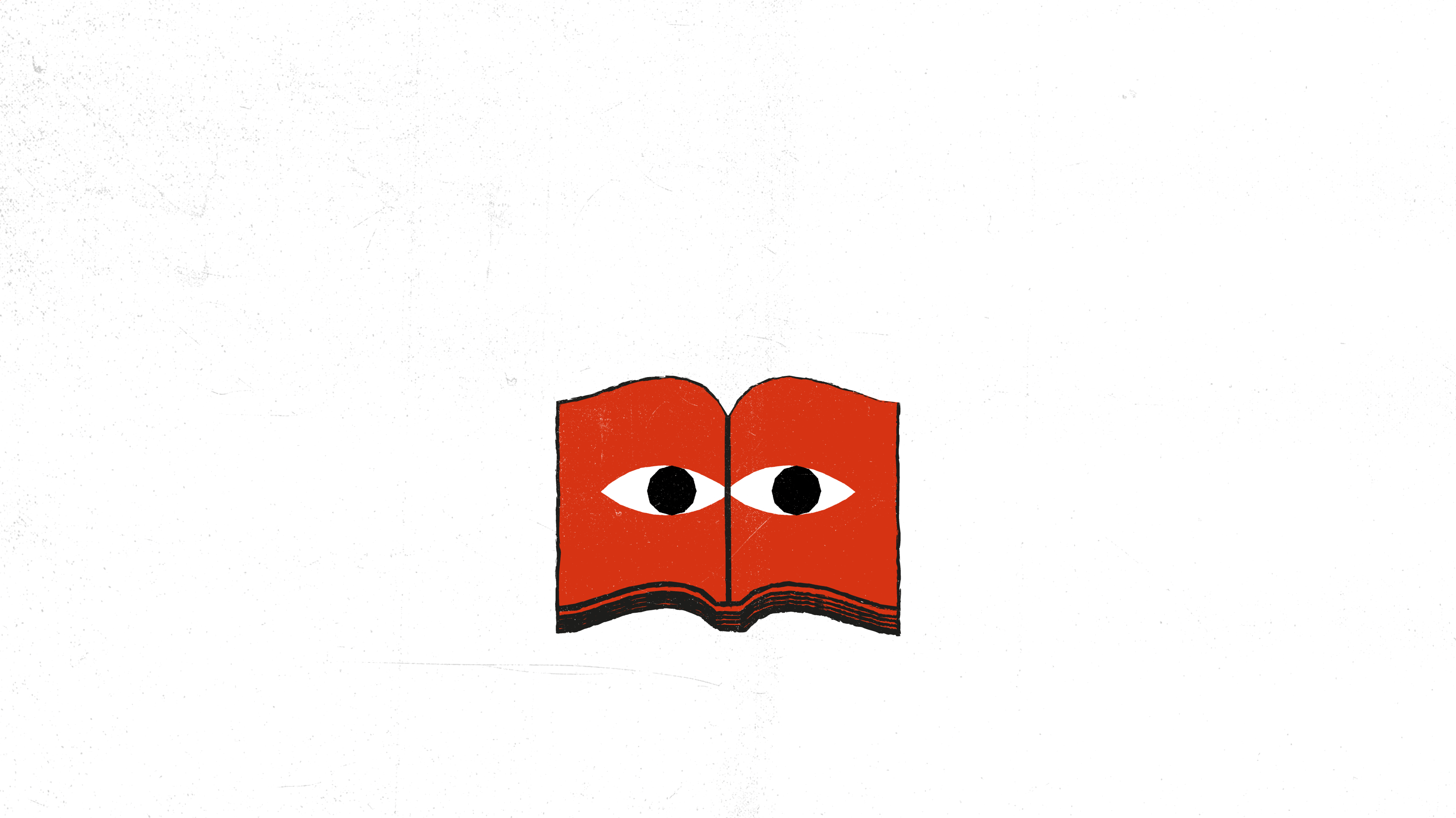 An open book with eyes.